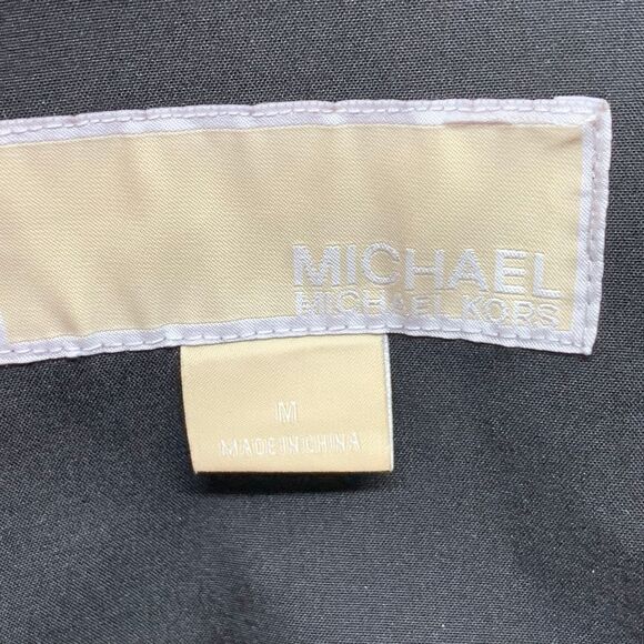 Michael Kors Womens Black Asymmetric Zip Front Jacket/Coat Military Style Size M - Picture 3 of 11